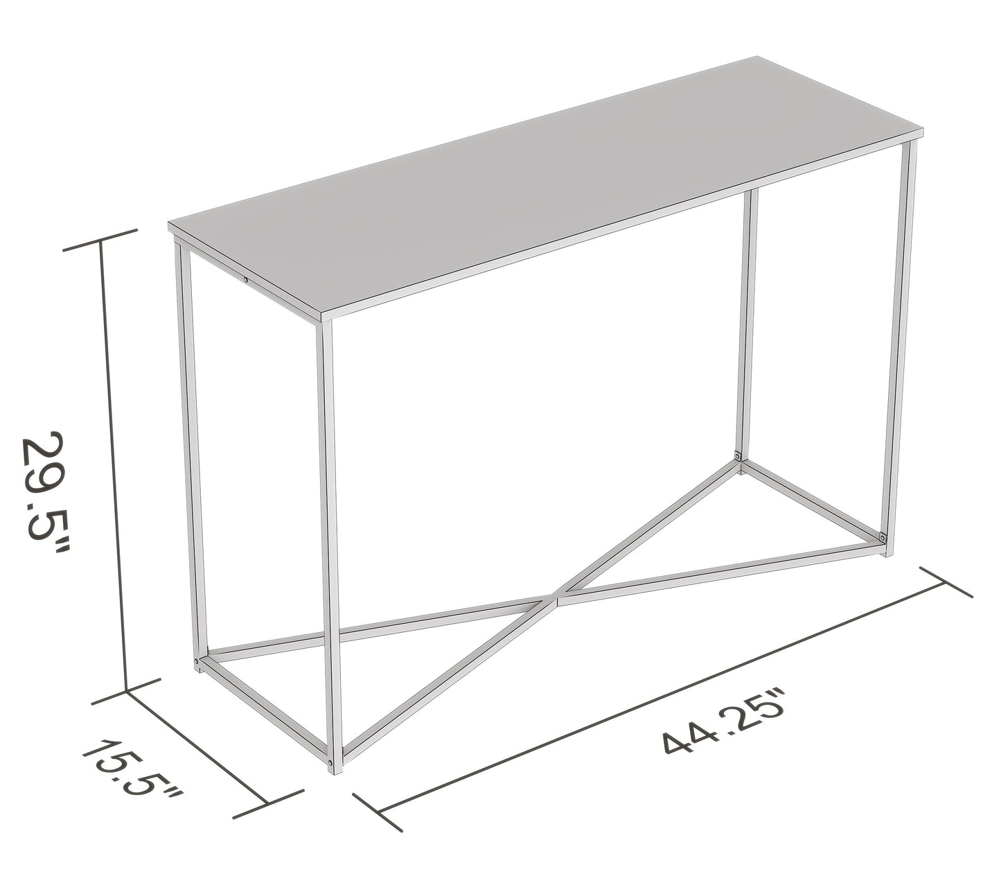 Safdie & Co. Console Table 44" Brown Reclaimed Wood Black X Metal, Entryway or Sofa Table for Living Room