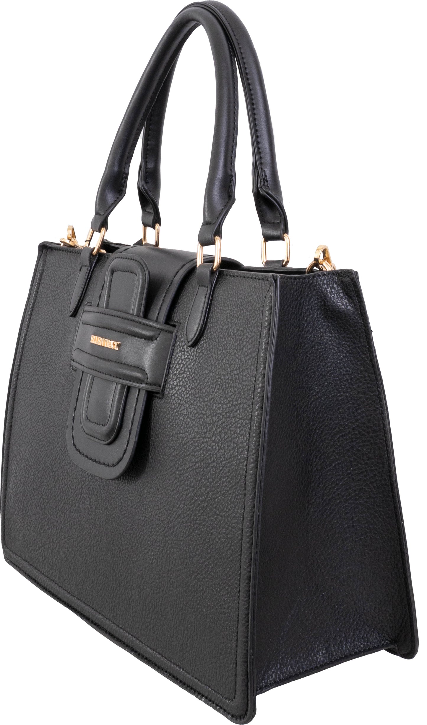 Ellen Tracy Double Handle Top Flap Satchel with Front Flap Detail