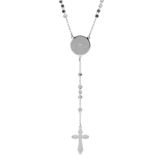 Padre Nuestro Prayer Box Beaded Rosary Necklace