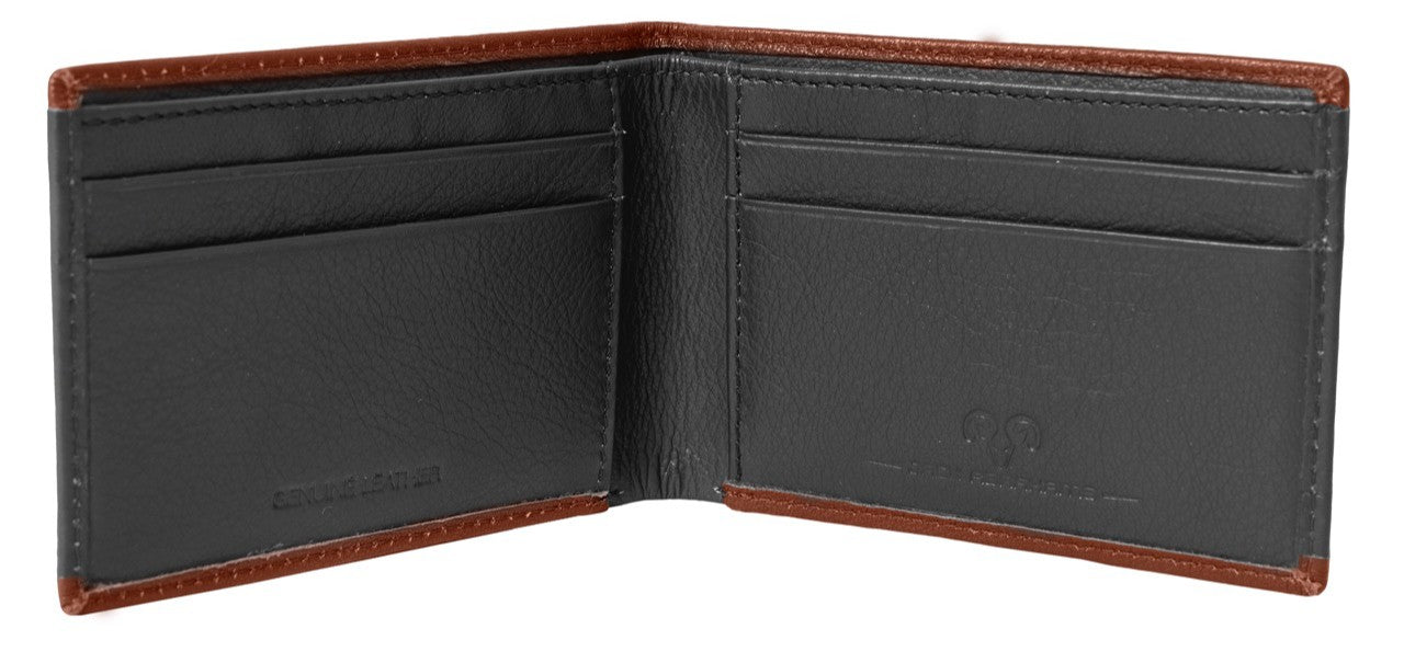 title:Jack Abrahams Bi-Fold RFID Stylish Wallet;color:Black/Cognac