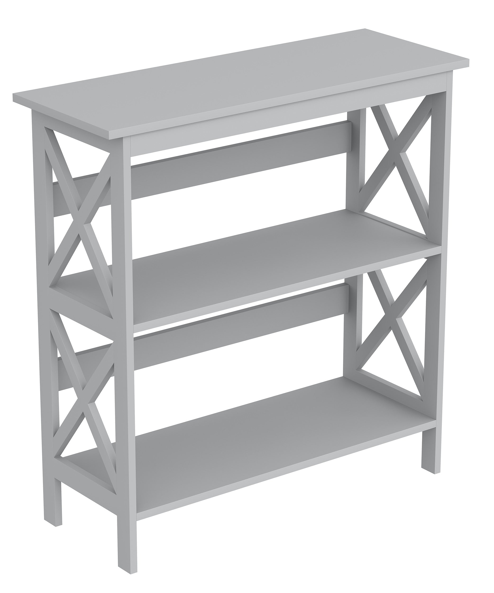 title:Safdie & Co. Console Table 31.5L Light Grey 2 Shelves;color:Grey