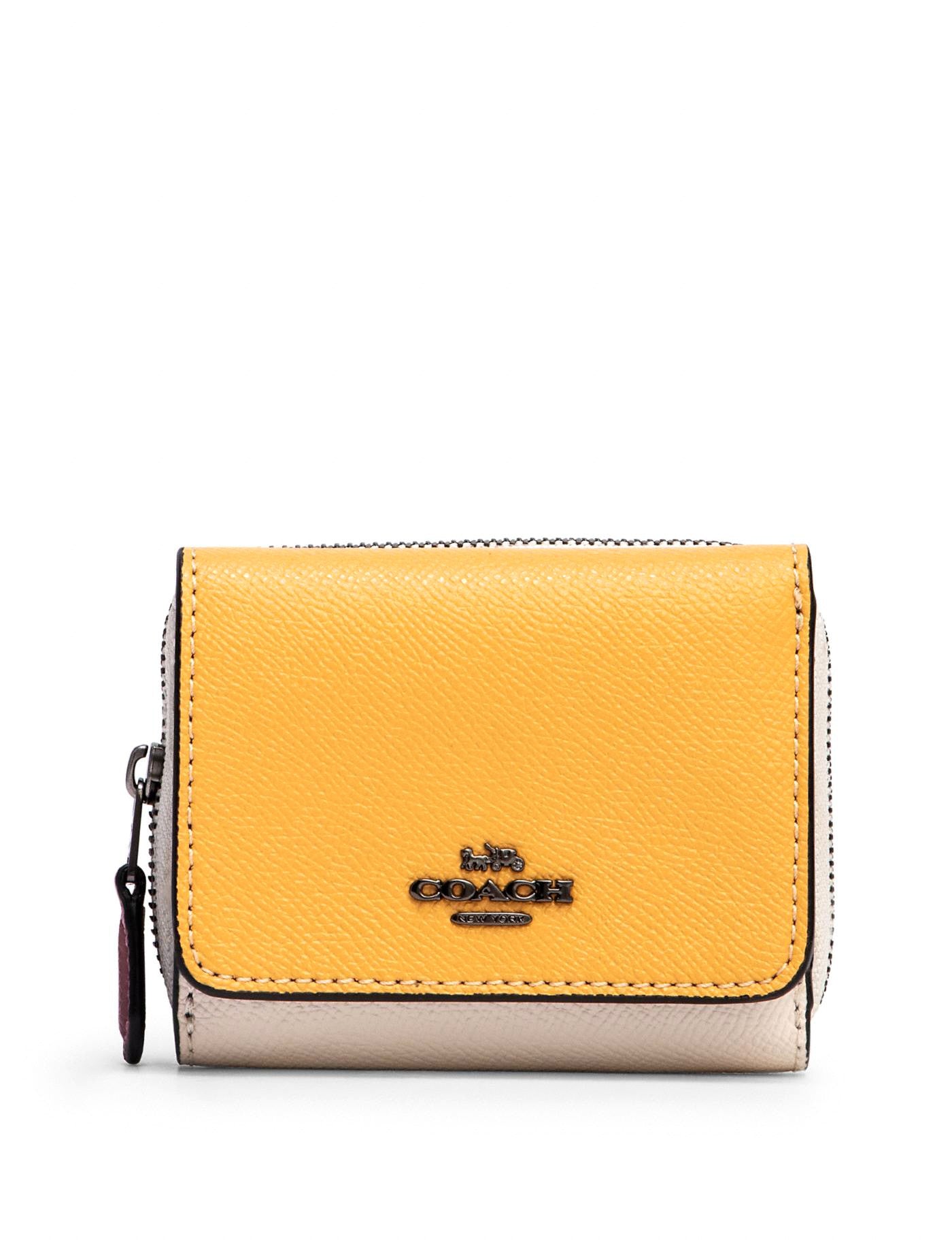 title:Coach Women's Midnight & Honey Multi Small Trifold Wallet In Colorblock;color:Midnight / Honey Multi