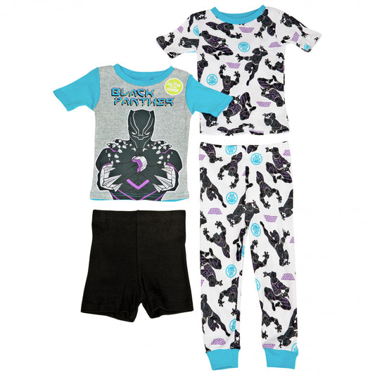 title:Black Panther 4-Piece Youth Glow In The Dark Shirt and Pants Set;color:Multi-Color