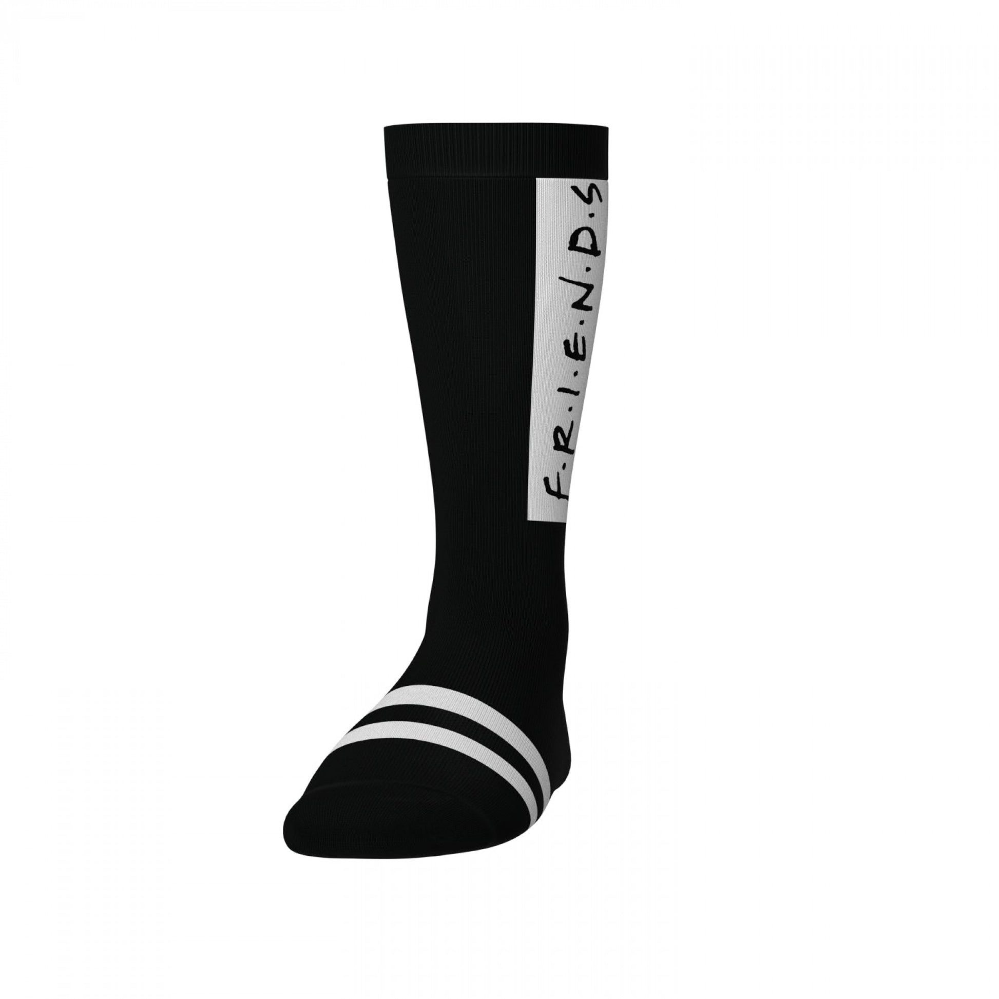 title:Friends Logo Striped SWAG Socks;color:Black