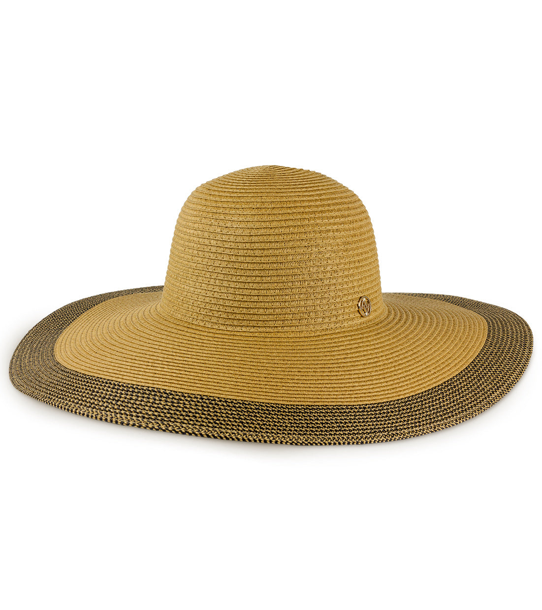 title:Adrienne Vittadini Straw Hat 224S;color:TOAST/BLACK