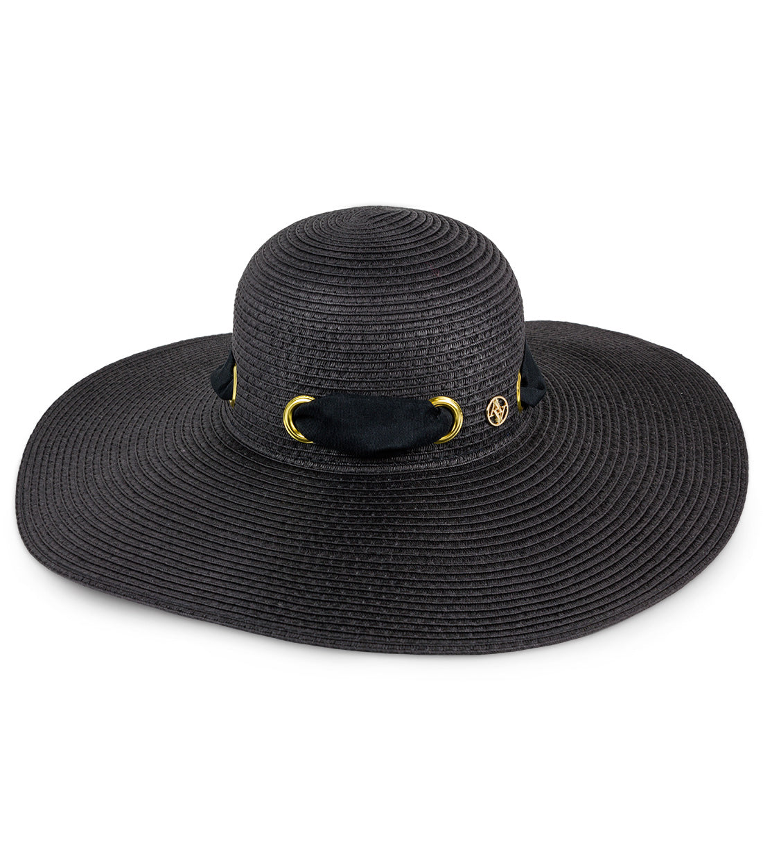 title:Adrienne Vittadini Straw Hat 231S;color:BLACK