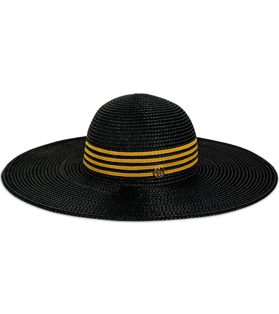 title:Adrienne Vittadini Straw Hat 321S;color:BLACK