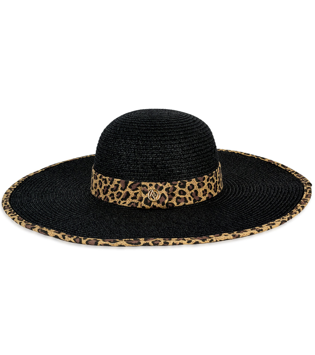 title:Adrienne Vittadini Straw Hat 323S;color:BLACK