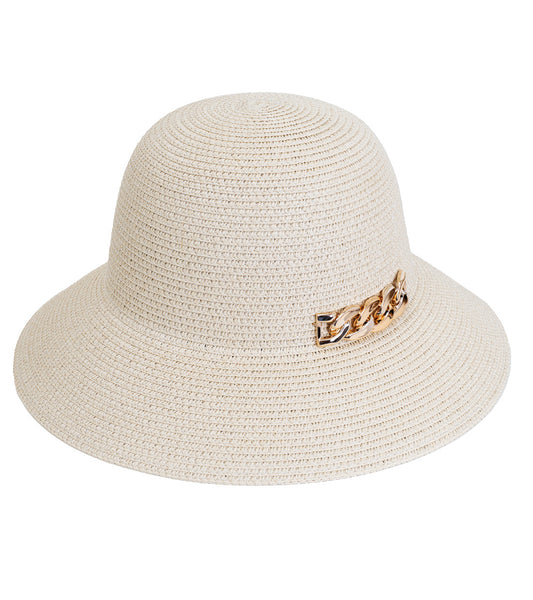 title:Adrienne Vittadini Straw Hat 331S;color:NATURAL