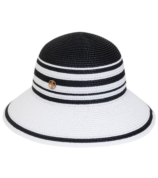 title:Adrienne Vittadini Straw Hat 334S;color:BLACK