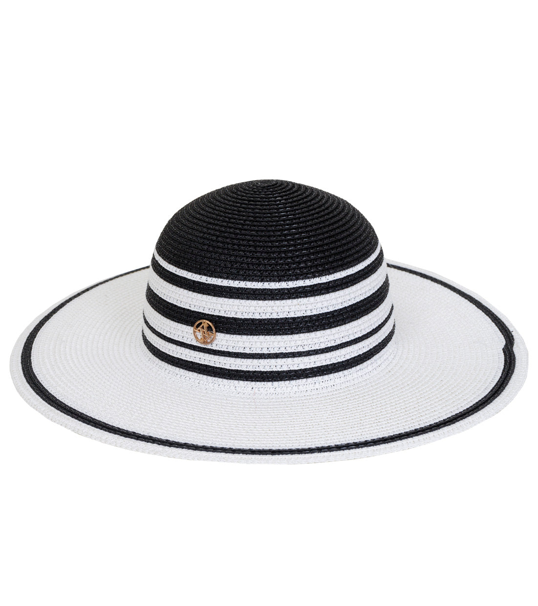 title:Adrienne Vittadini Straw Hat 336S;color:BLACK