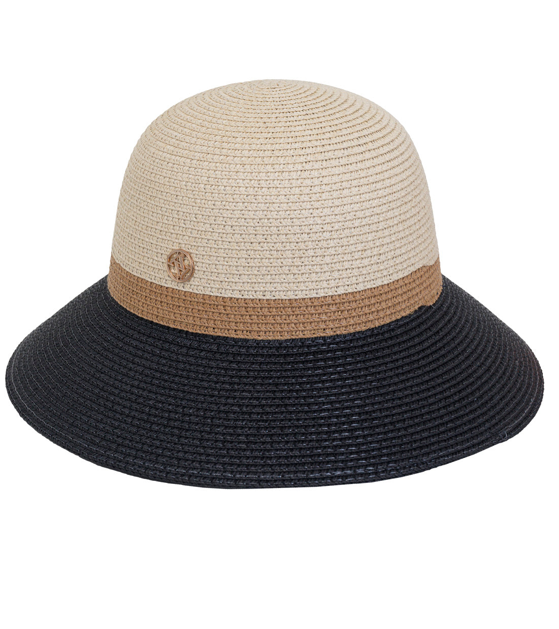 title:Adrienne Vittadini Straw Hat 337S;color:BLACK