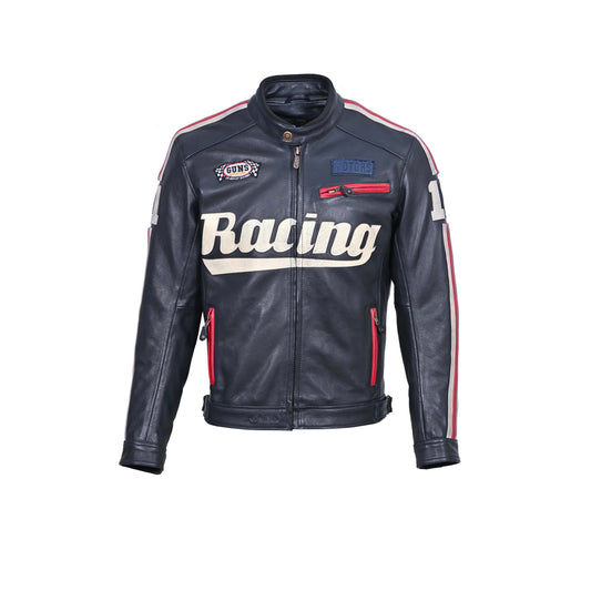 GUNSWEAR RACING CE MOTO BIKER JACKET NAVY