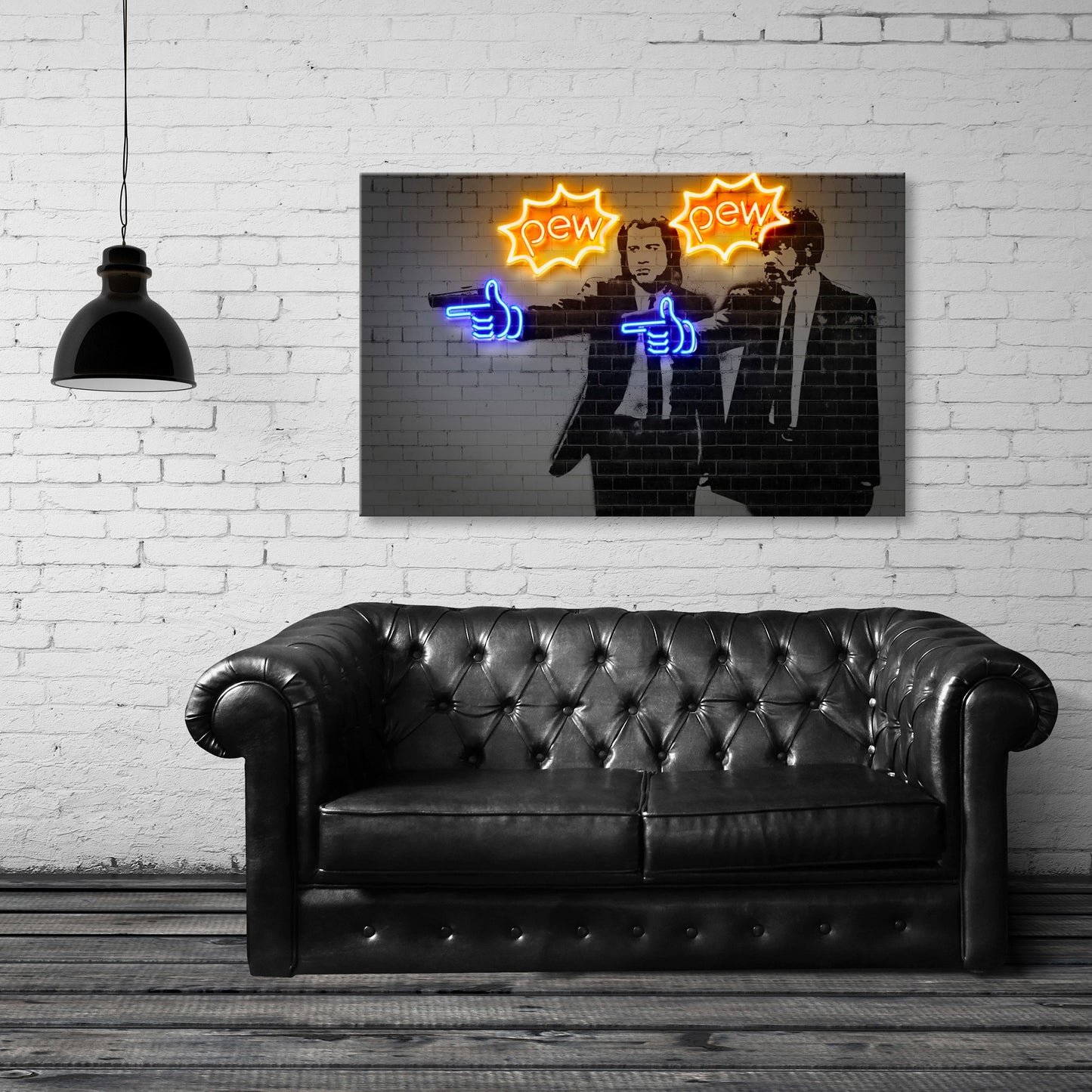 Pew Pew Fine Art Stretched Canvas