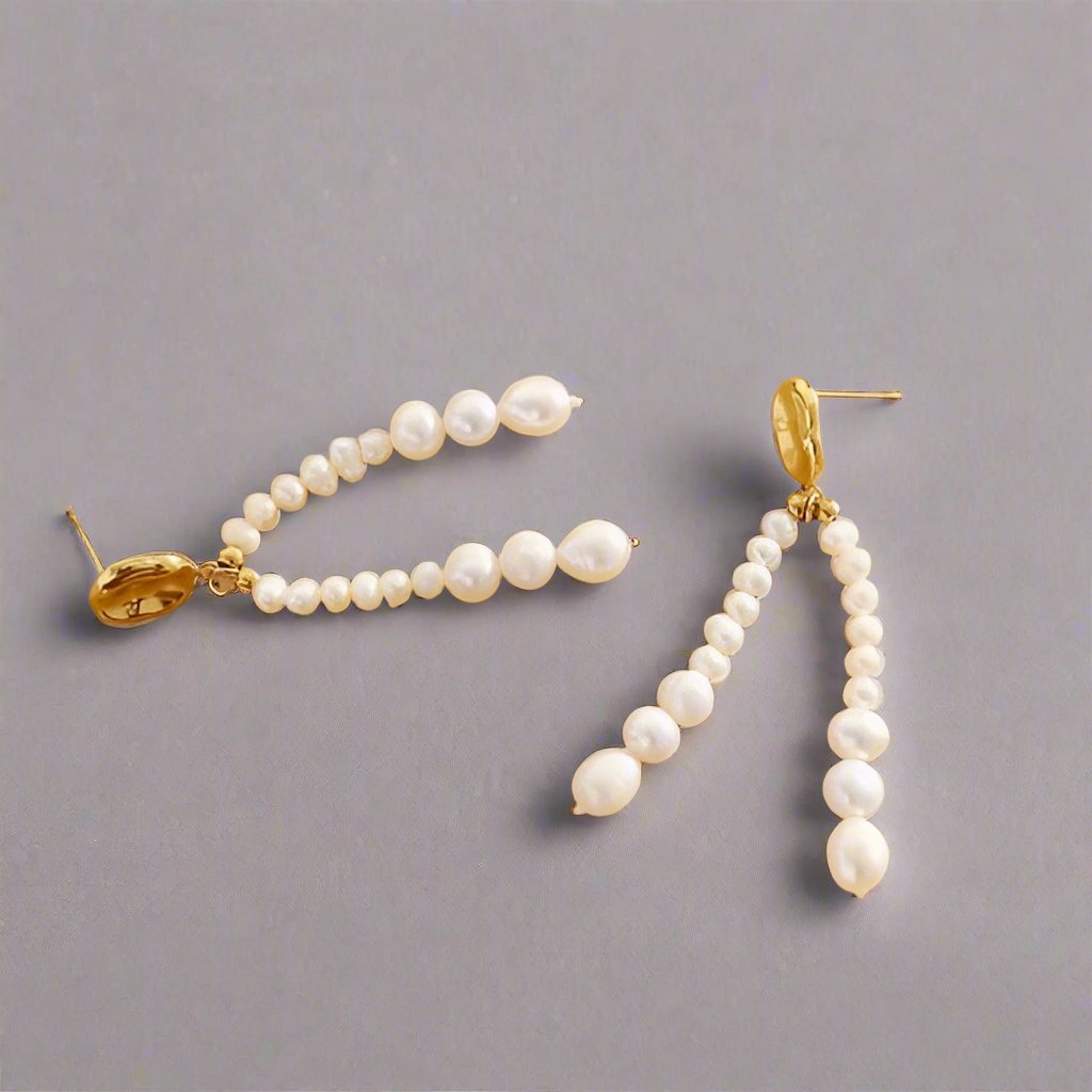 Freshwater Pearl Tassel Long Earrings