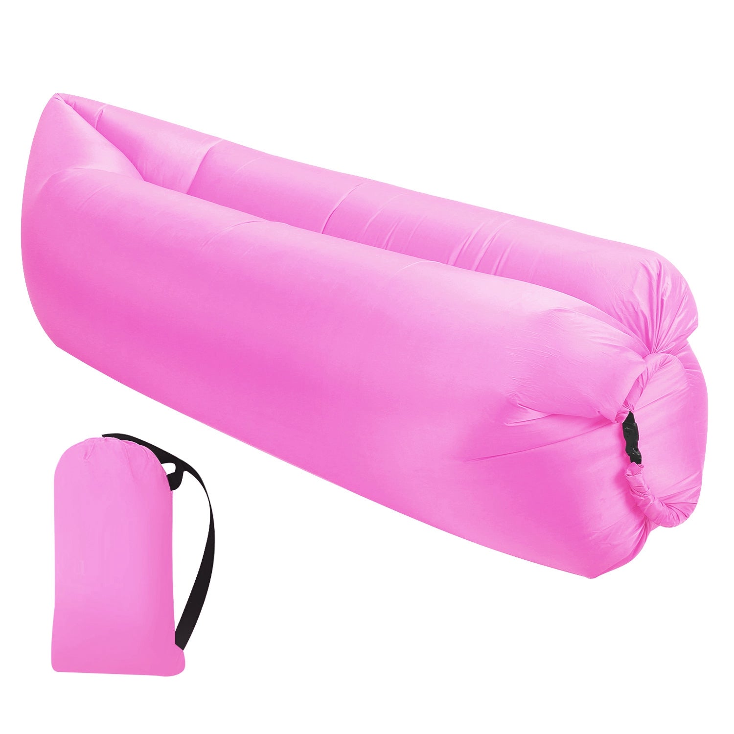 title:Inflatable Lounger Air Sofa Lazy Bed Sofa w/ Portable Organizing Bag Water-Resistant Anti-Leaking for Backyard Lakeside Beach Traveling Camping Picnic;color:Pink