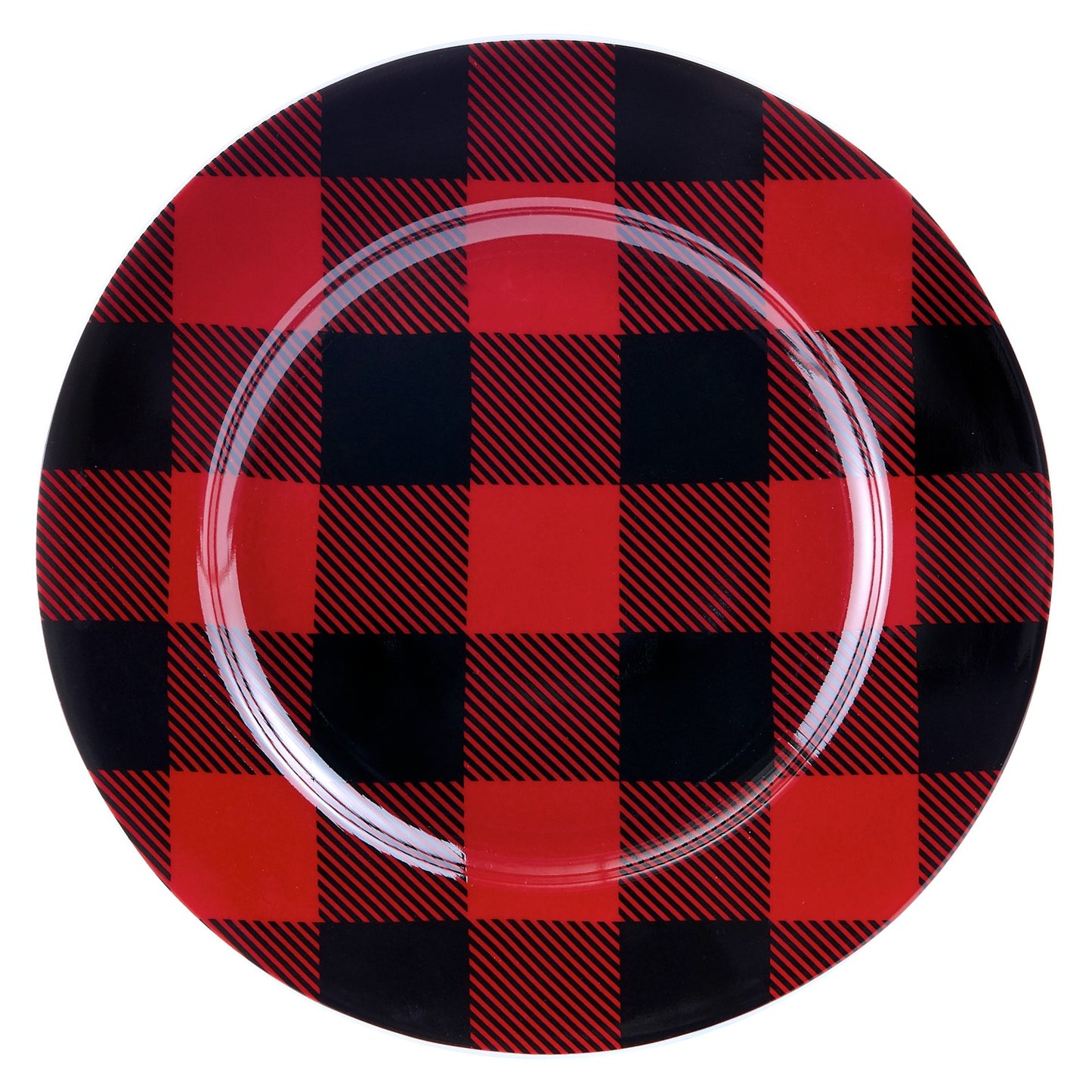 Safdie & Co. Dinnerset 16PC Buffalo Plaid Red/Black