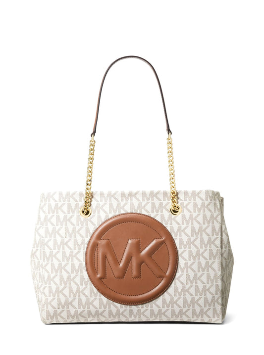 Michael Kors Brynn Large Logo and Faux Leather Tote Bag