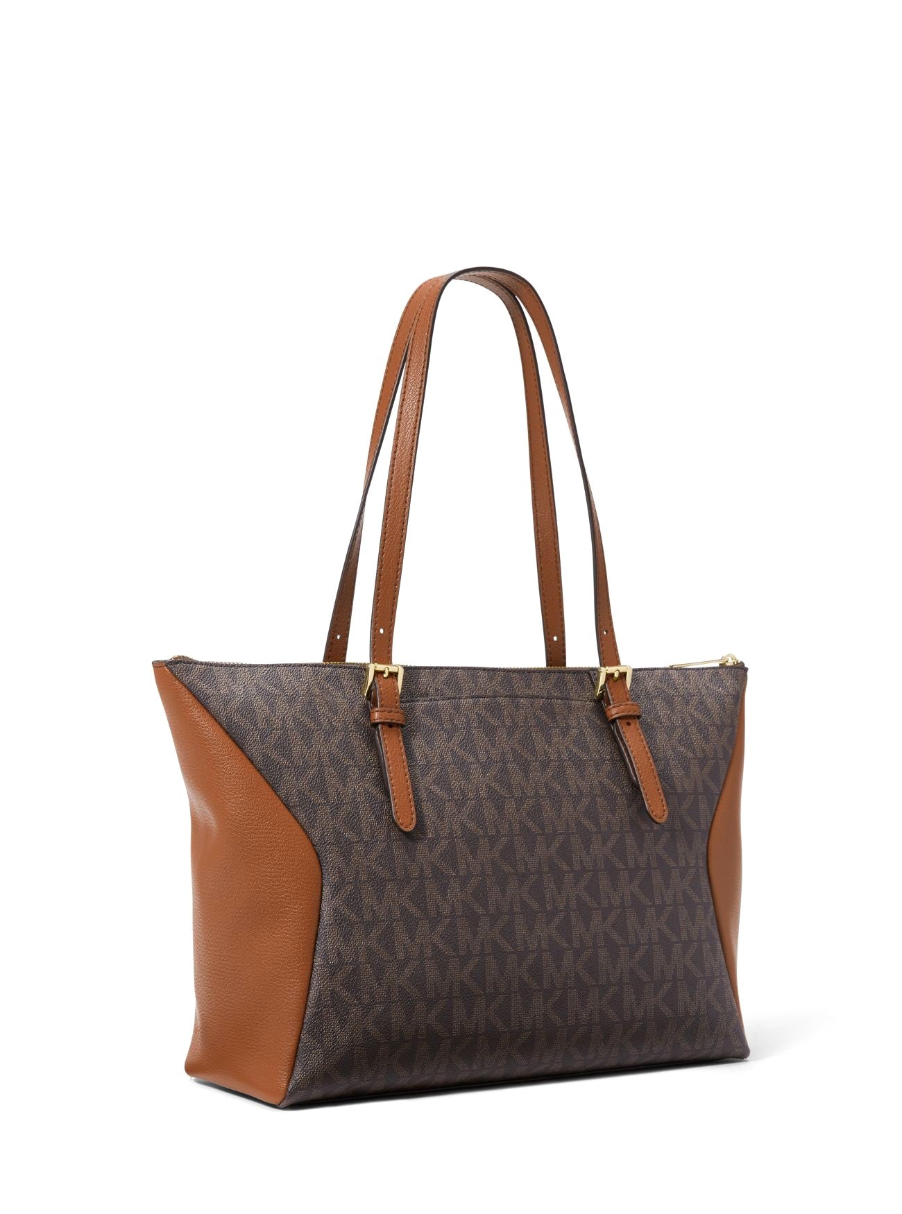 Michael Kors Women's Brown Coraline Large Logo and Leather Tote Bag