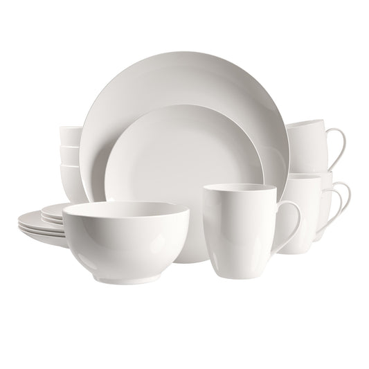 Safdie & Co. Dinnerware Set 16Piece Coupe Classic Oxford, Service for 4