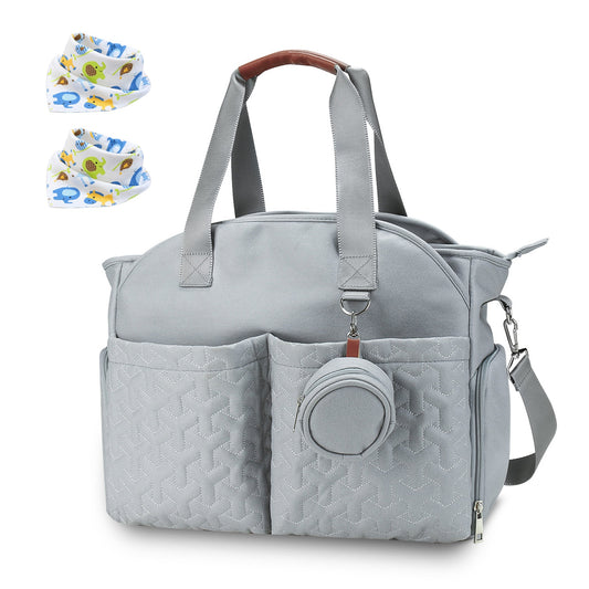 title:Breast Pump Bag Diaper Tote Bag with Detachable Shoulder Strap Side Pocket Free Baby Bibs Compatible with Spectra S1 S2 Medela;color:Light Blue