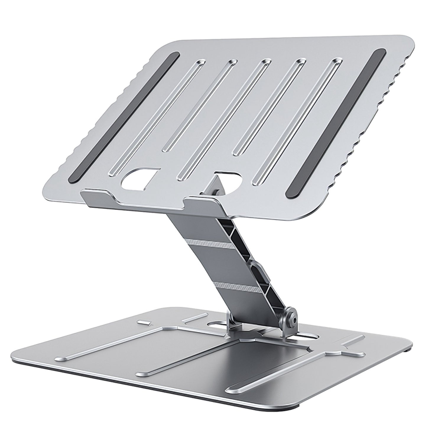 title:Fresh Fab Finds Laptop Stand Riser Stepless Angle Adjustable Ergonomic Notebook Holder Heat Dissipation Notebook Elevator for Laptop Tablet Drawing Board up to 15.6in;color:Silver