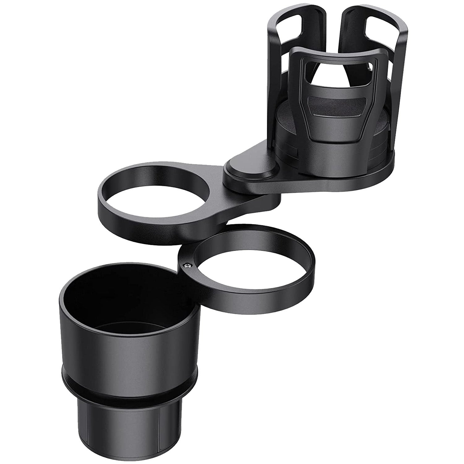 title:4 In 1 Car Cup Holder Expander Adapter Multifunctional Water Cup Mount Stand 360° Rotating Drink Bottle Organizer with Adjustable Base;color:Black