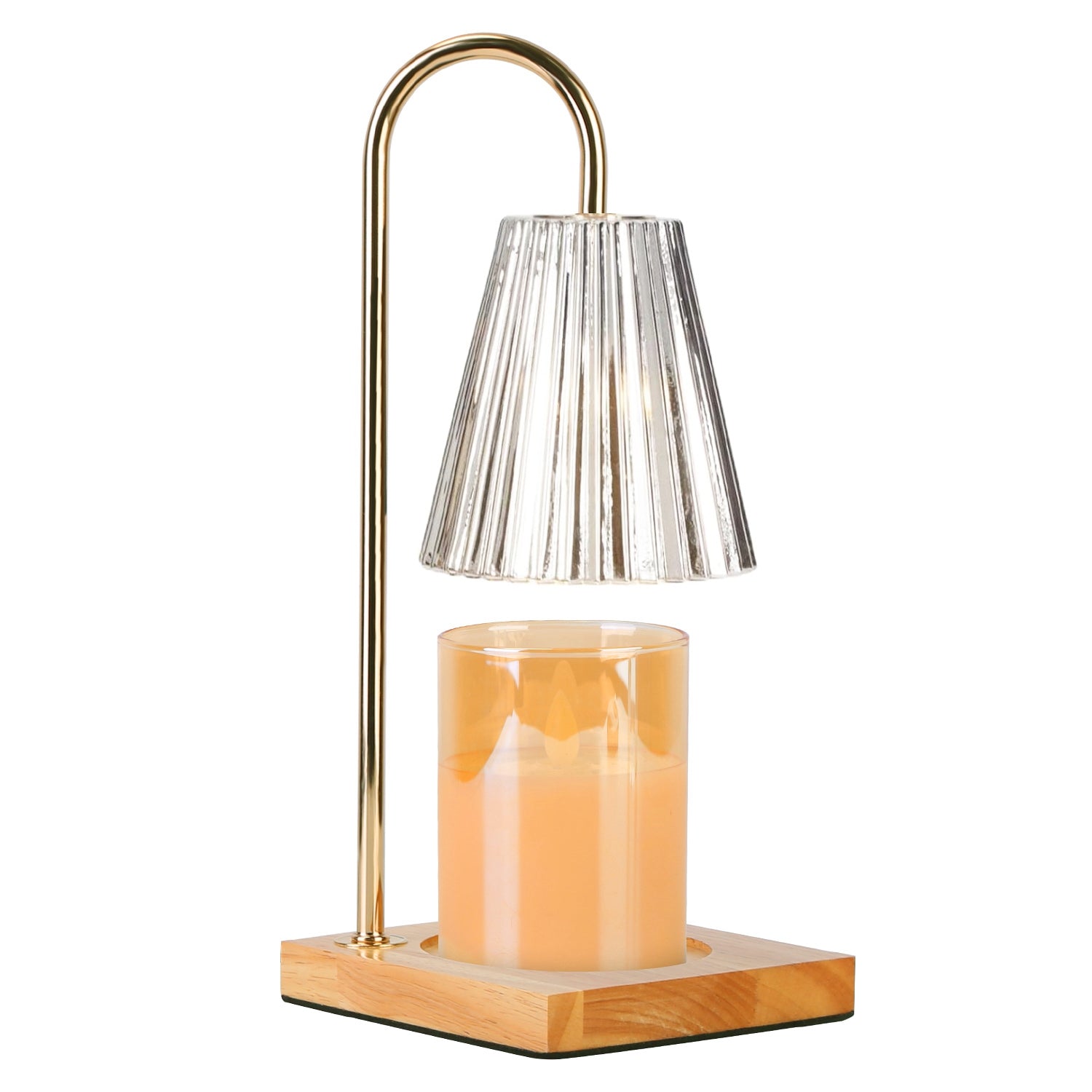 title:Electric Wax Melt Warmer Lamp Dimmable Fragrance Warmer Wax Candle Melter with 2 GU10 Bulbs 3-7in Adjustable Height 360º Rotatable;color:Champagne