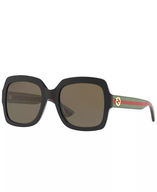 Gucci Square Frame Sunglasses 54MM - Black/ Green