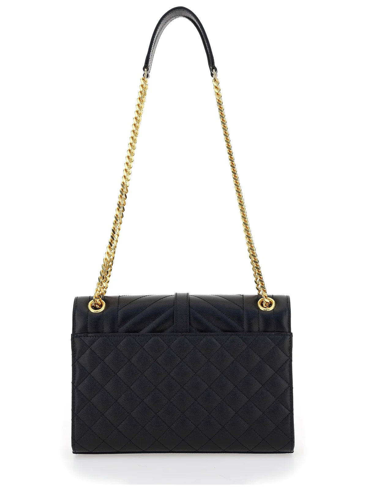 Saint Laurent ENVELOPE MEDIUM IN QUILTED GRAIN DE POUDRE EMBOSSED LEATHER Gold