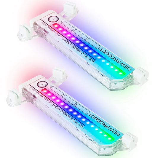 title:2Pcs 32LEDs Patterns Cycling Lights Rainbow Wheel Tire Flash Lamp Bicycle Colorful LED Wheel Spoke Signal Light w/ 30 Patterns;color:Multi