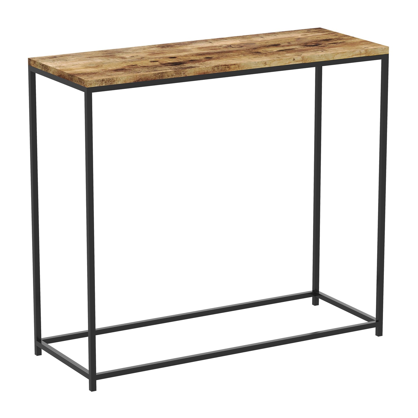 Safdie & Co. Console Table 31" Brown Reclaimed Wood Black Metal, Entryway or Sofa Table for Living Room