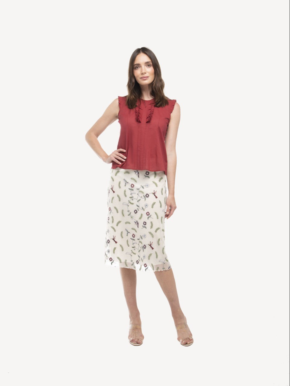 LOULOU DAMOUR Women's Mariana Hummingbird Emb. Skirt