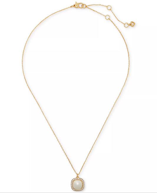 Kate Spade Pavé & Imitation Pearl Mini Pendant Necklace