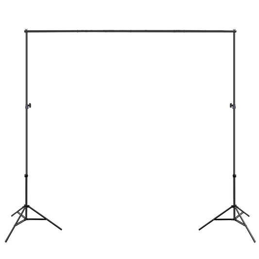 title:6.5 x 10ft Photo Video Studio Backdrop Background Stand Adjustable Heavy Duty Photography Backdrop Support Stand Set with Carrying Bag Clamps- Electronics;color:Black