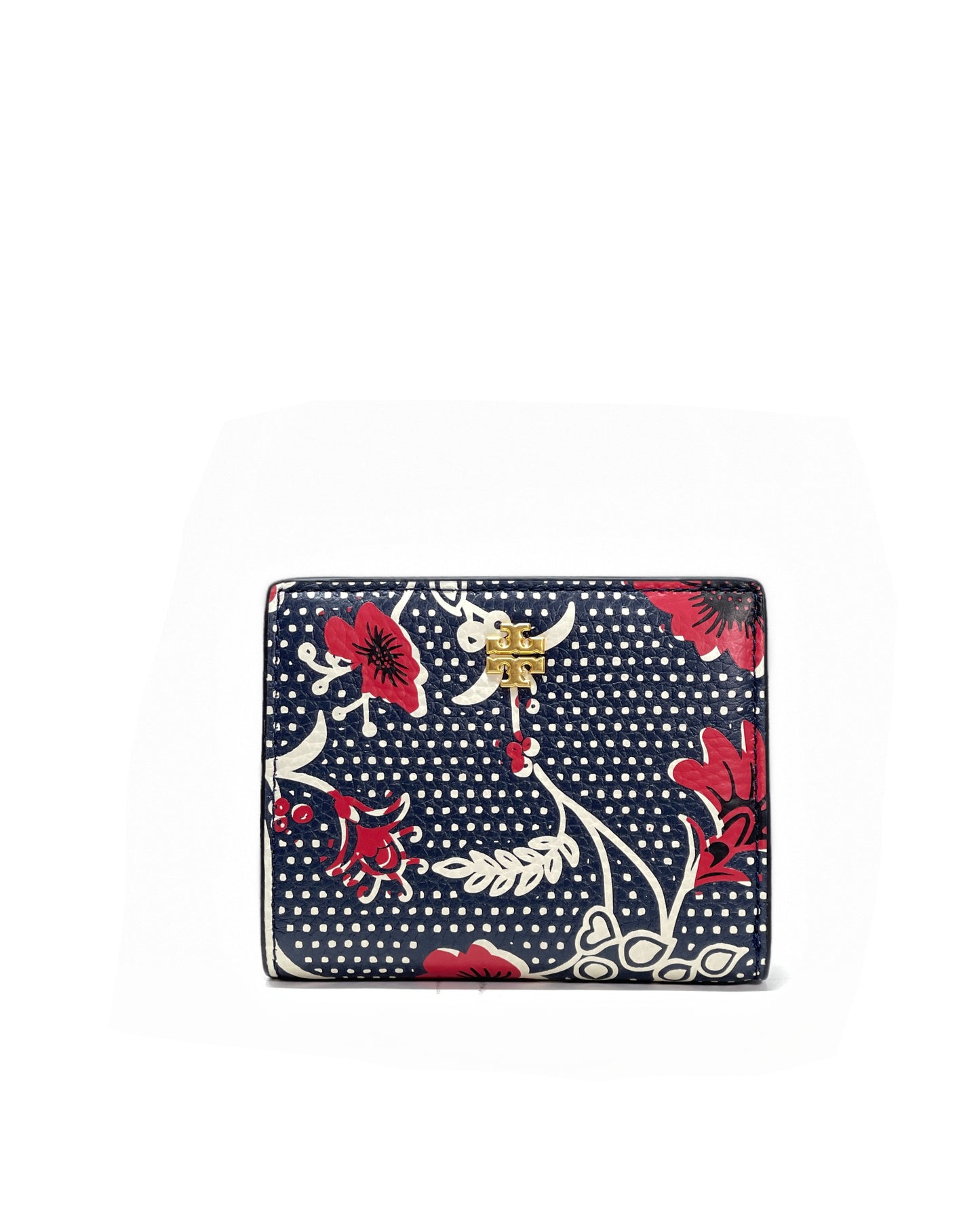 title:Tory Burch Navy / Red Blake Printed Mini Wallet;color:Navy / Red