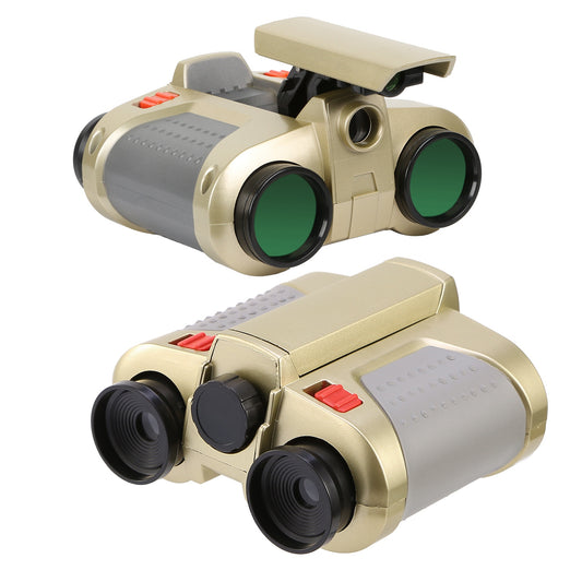 title:4X30 Kids Toy Night Vision Binoculars with Pop-Up LED Light Portable Neck Strap for Watching Hiking Travelling;color:Multi