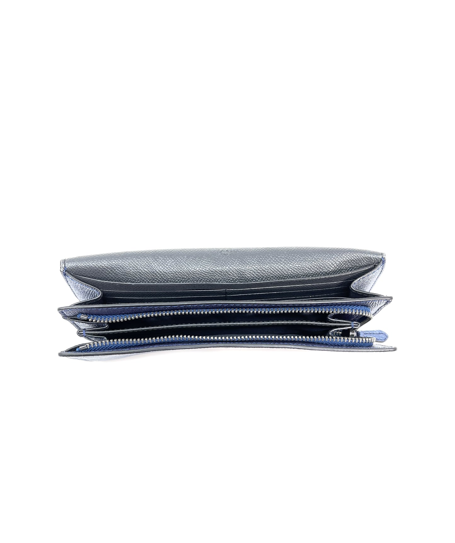 title:Coach Women's Slim Envelope Wallet;color:Metallic Navy