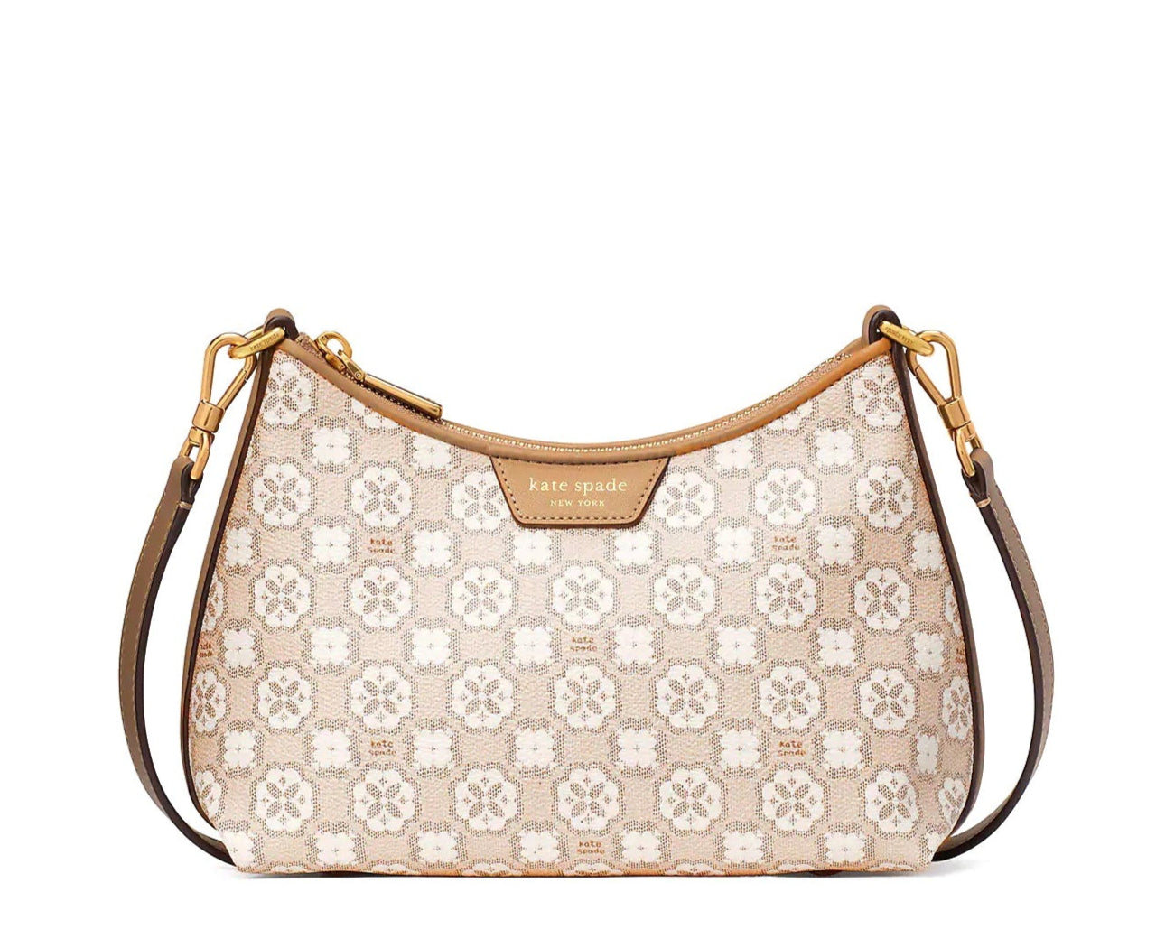 title:Kate Spade Women's Spade Flower Monogram Coated Canvas Top Zip Crossbody;color:Natural Multi