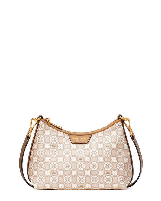 title:Kate Spade Women's Spade Flower Monogram Coated Canvas Top Zip Crossbody;color:Natural Multi