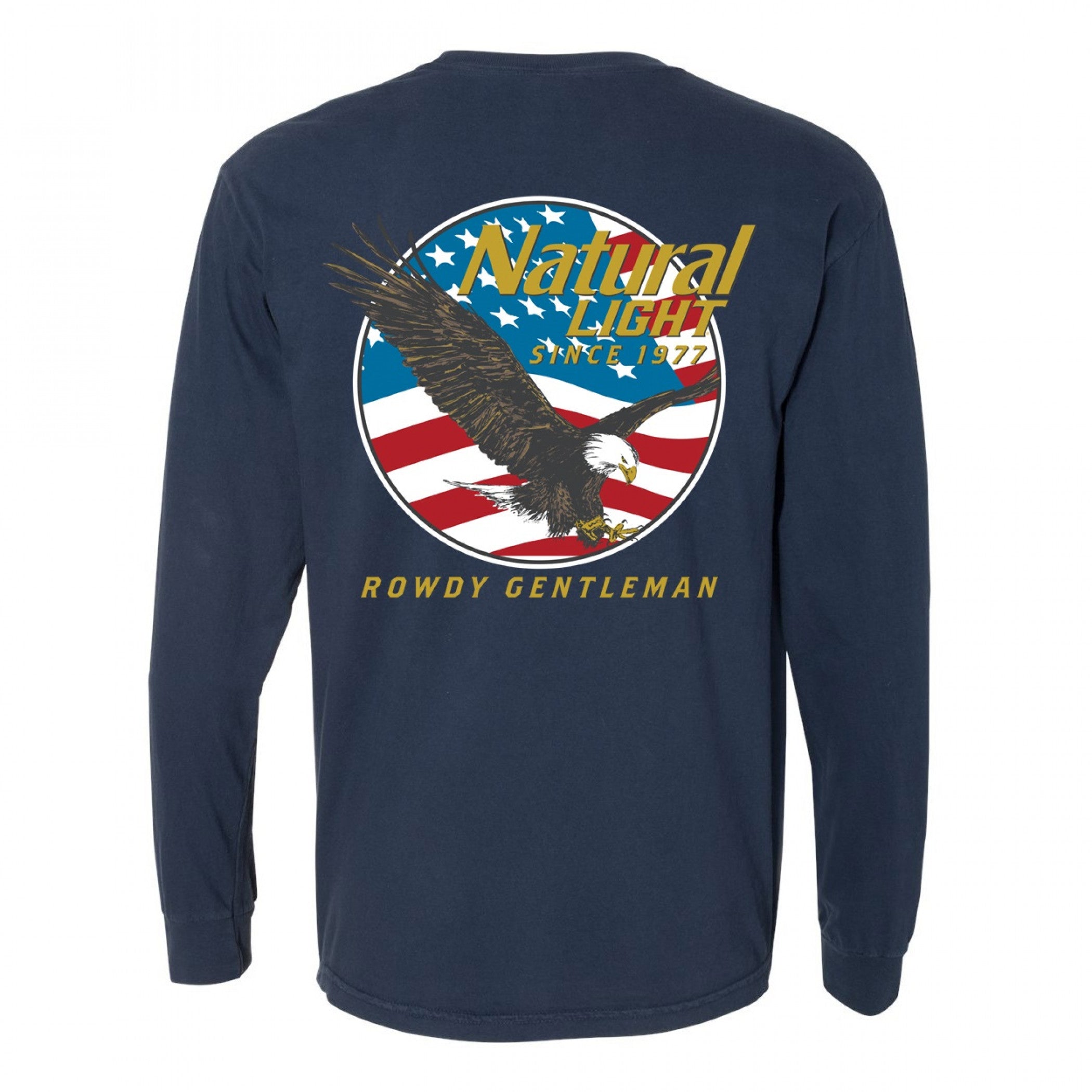 title:Natural Light Brewed In America Since 1977 Long Sleeve Shirt;color:Blue