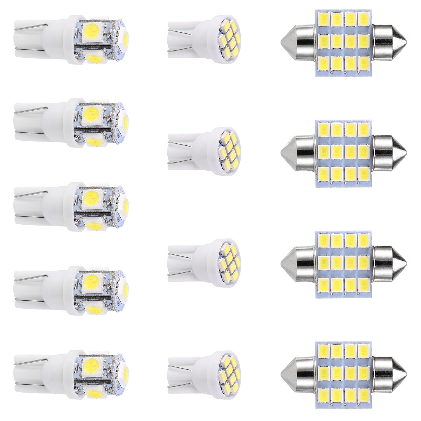 title:13Pcs T10 31mm Festoon LED Light Bulb Interior Dome Map LED Lights License Plate Trunk Side Positioning Lights 6000K White;color:not applicable