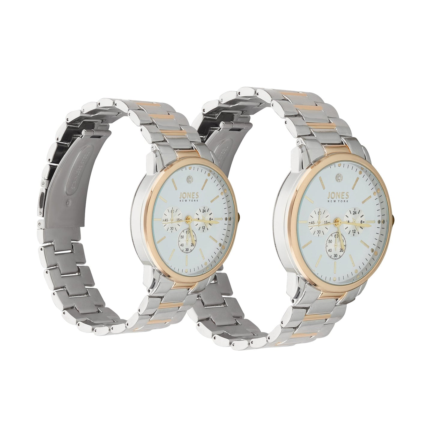 Jones New York Unisex White/Gold/Silve His & Hers Watch Set