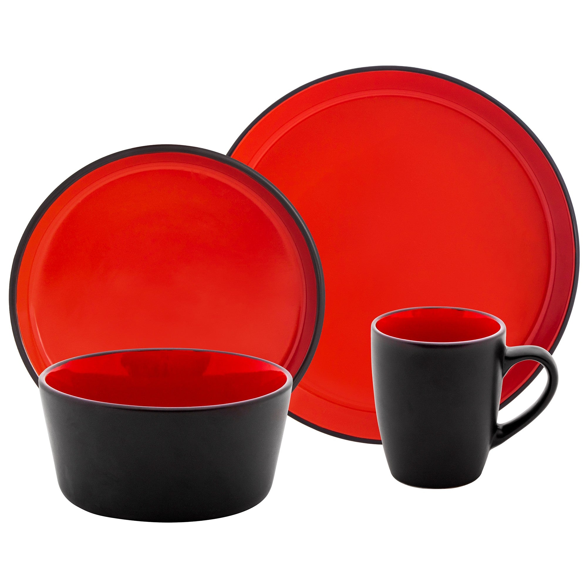 title:Safdie & Co. Luxury Premium Dinnerset 16 Piece Set Crimson;color:Multi