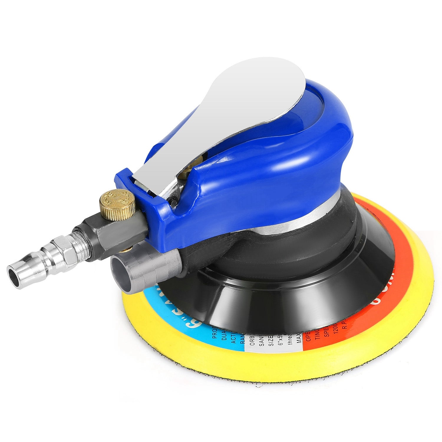 title:6" Air Random Orbital Sander Pneumatic Palm Sander 10000RPM w/7 Sandpapers;color:Multi