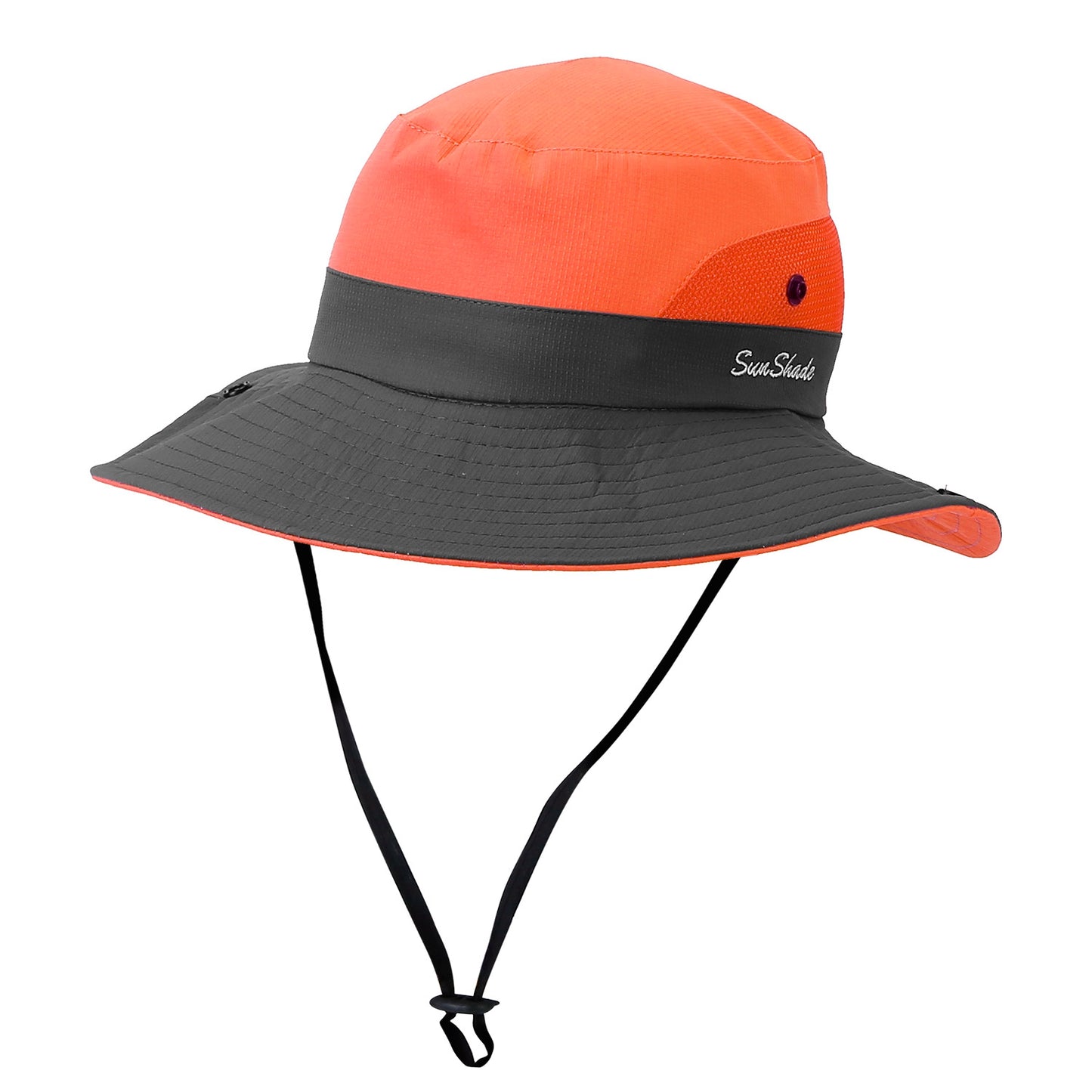 title:Women Summer Sun Bucket Hats Foldable UV Protection Cotton Cap Wide Brim Floppy Cap Packable Ponytail Mesh Travel Hat For Beach Fishing Camping Travel;color:Orange