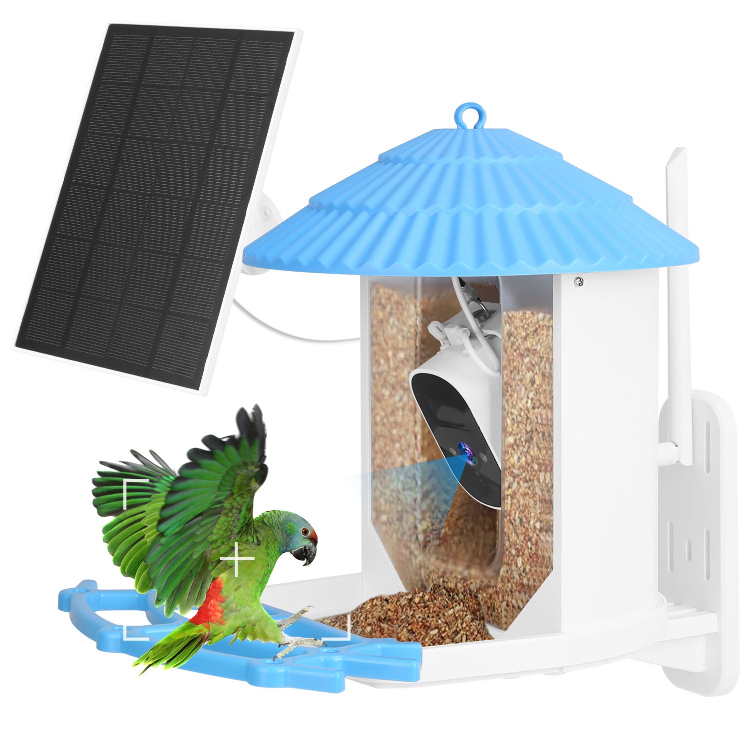 title:Fresh Fab Finds Solar Powered Smart Bird Feeder 2K Bird Watching Camera With PIR Motion AI Birds Species Identify Two-Way Audio Real-Time App Notification Capture Vid;color:not applicable