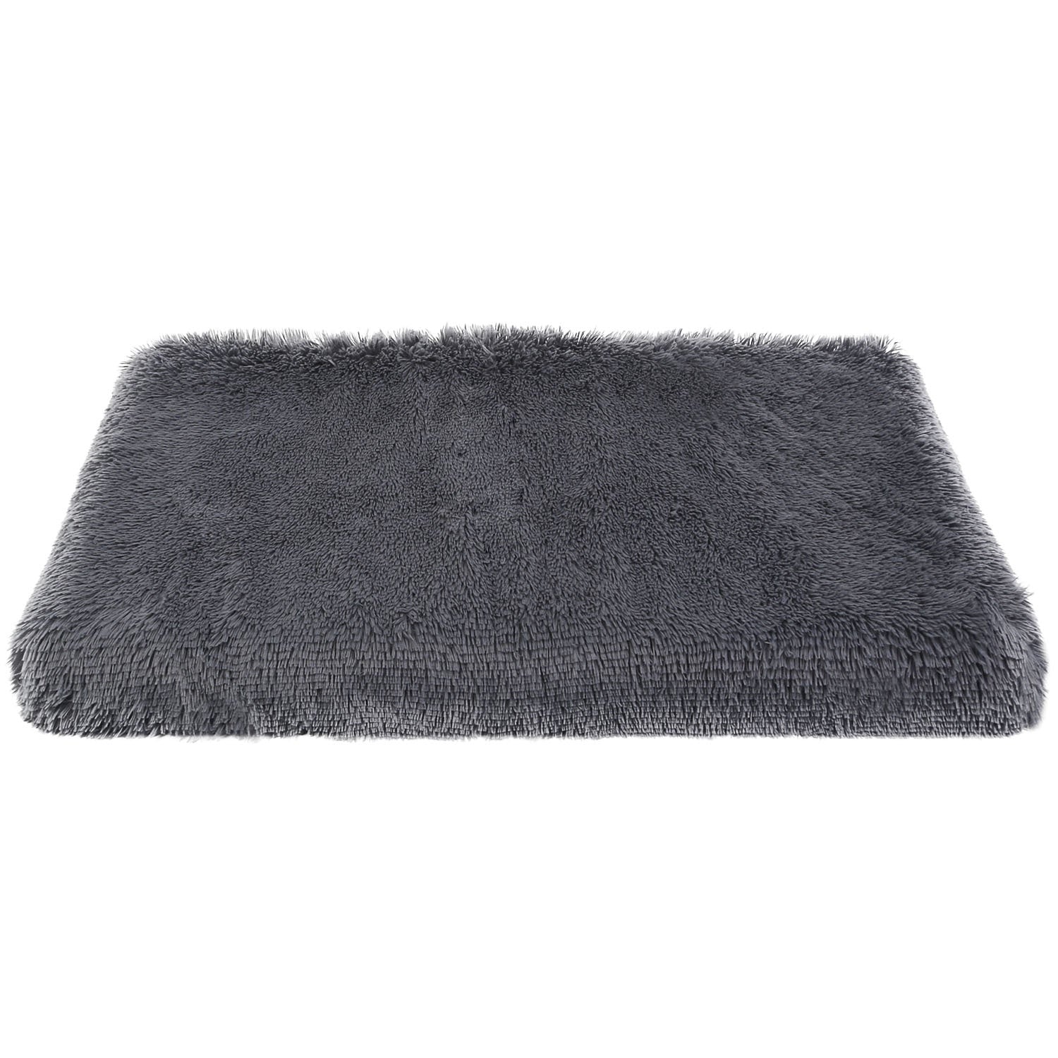 title:Fresh Fab Finds Dog Bed Soft Plush Cushion Cozy Warm Pet Crate Mat Dog Carpet Mattress with Long Plush for S/M Dogs;color:Dark Gray