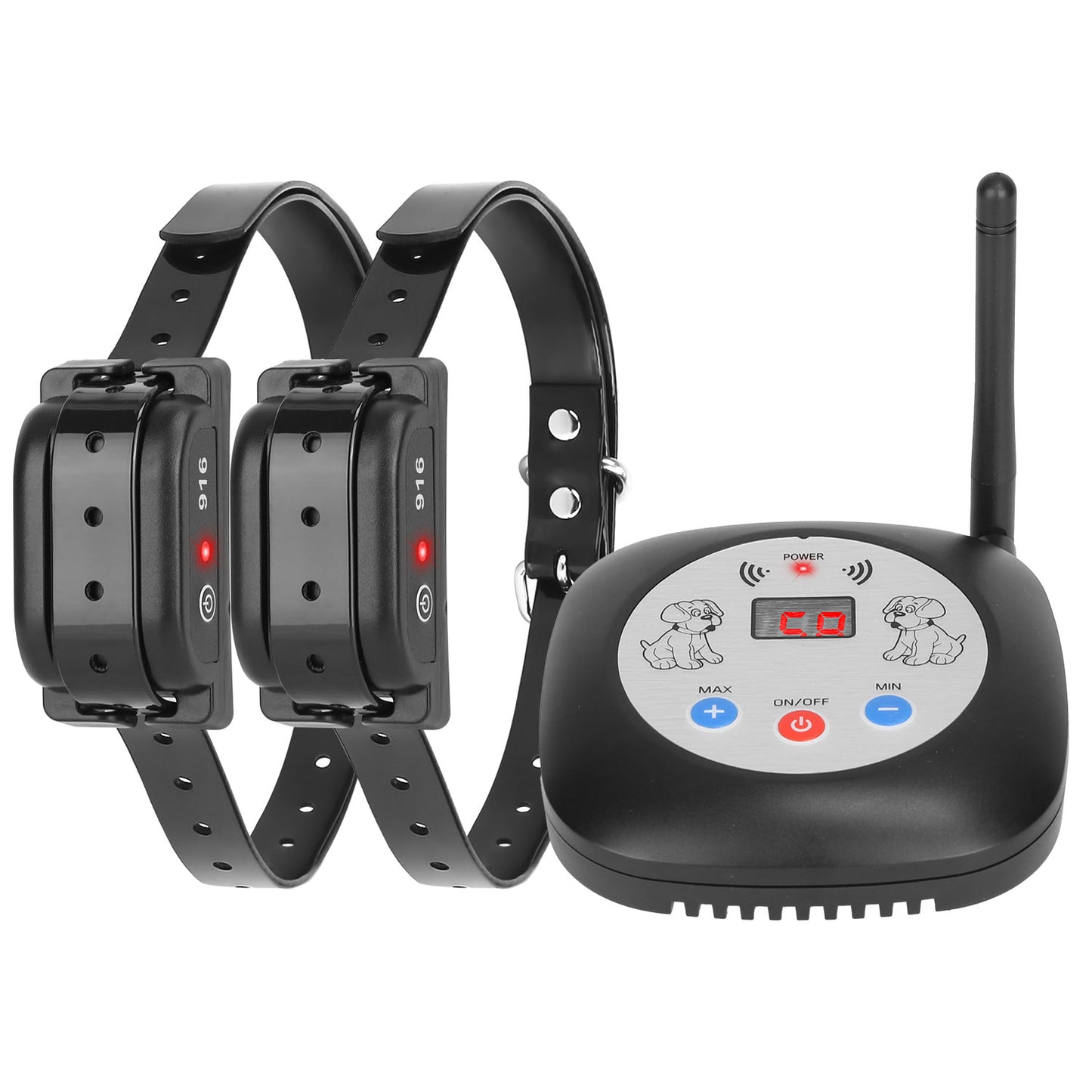 title:Fresh Fab Finds 328FT Electric Wireless Dog Fence System With GPS Location Monitor Collar Receiver Rechargeable Beep Vibration Fence System for Small Medium Large Dog;color:Black