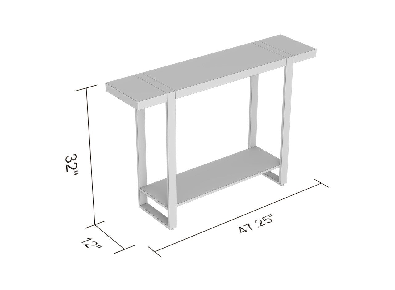 Safdie & Co. Console Table 47L Brown Reclaimed Wood 1 Shelf Black Metal